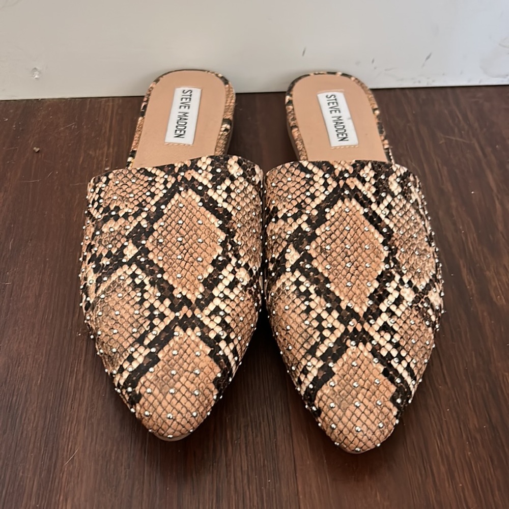 New Steve Madden Python Studded Flats Loafers Siz… - image 3